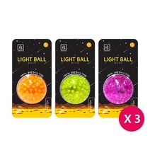 LED 애견장난감 라이트볼 달S x 3개 /소리나는 탱탱볼, 없음, 상세설명 참조