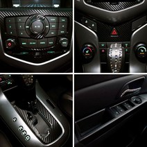 (차데코) 쉐보레 라세티프리미어 크루즈 윈도우 기어 오디오 카본 랩핑필름 스티커 용품, 오디오패널, 유광블랙카본