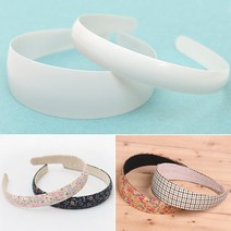 반달 머리띠 / 플라스틱 여자 넓은 자수 헤어 머리 띠 악세사리 만들기 부자재 밴드, 4cm, 1개