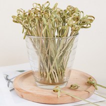 대나무 리본 과일꽂이 꼬지 꼬치 햄버거 샌드위치꽂이 도시락 생일파티, 9cm, 1개