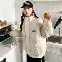 메이리앤 체커보드 오버핏 숏패딩