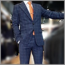 젠틀안트 네이비 페인체크 싱글수트 GR-S173