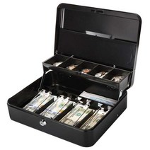 시재통 카운터 돈통 현금보관함 금전함 동전 지폐, 블랙 키