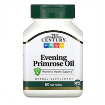 21st 센츄리 달맞이꽃오일 이브닝 프림로즈 오일 성인 여성 건강 영양제 1병 60개 알약, 1개, 60정