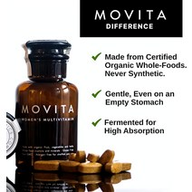 lofty최신 Movita Womens Daily Multivitamin - 발효 홀 푸드 비타민 및 미네랄 유기농 완전 채식 글루텐 프리 ampamp Non-GMO 30일 공급리, [01] 유리