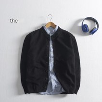 솔리드 컬러 슬림 파인애플 패턴 카디건 스탠딩 칼라 스웨터 니트 재킷