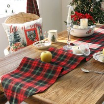 크리스마스 윈터체크 테이블 러너 6인용 220cm, 220cm(6인용), 그린체크