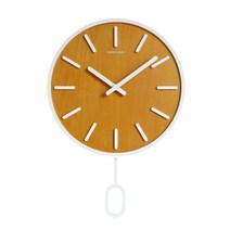 큐랑 모던 시계추 벽걸이 시계 30cm, 우드