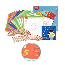 홈스쿨 3세 그림판 자석성냥개비 모양퍼즐 학습 연결큐브 숫자놀이 교유용, 상세페이지참조
