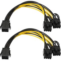 Clodintell 8핀 PCI-E - 2 PCI-E 8핀 (6핀 + 2핀) 전원 케이블 스플리터 PCI 익스프레스 그래픽 카드 커넥터 PC 전원 케이블 GPU 그래픽 비디오 카, Q-11 6 pin