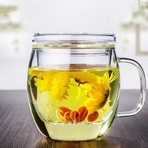 넉넉한 용량 녹찻잔 꽃차 내열유리 다인티머그 450ml, 2.라벤더티머그(300ml)