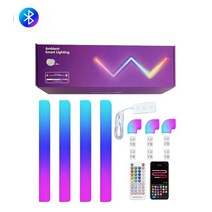RGBIC 블루투스 와이파이 LED 스마트 야간 조명 앱 음성 제어 음악 동기화 DIY 벽 TV 침실 게임 룸 바 데코 라, [02] WiFi-4 Lamps, [03] UK Plug