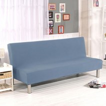 21 무방비 소파 침대 커버 유니버설 크기 스판 싼 빨 수 이동식 Slipcovers 거실, L Size 185-215cm, Gray Blue