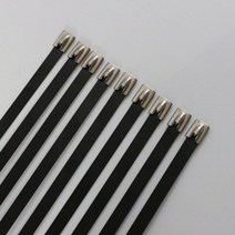 금속타이 케이블타이 Freeshipping 25pcs 블랙 코팅 스테인레스 스틸 지퍼 랩 배기 히트 스트랩 유도 너비 4.6mm 100-700 304, 4.6x700 25개