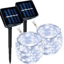 카페 조명 야외 실내 캠핑 태양광 장식용 램프 정원 방수 패어리 화환 스트링 라, 2PCS White+2M 20LED