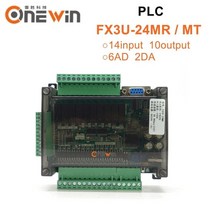CNC 컨트롤러 모션 제어 FX3U-24MR PLC 산업용 제어 보드 14 입력 10 출력 6AD 2DA 485 통신 및 RTC, FX3U-24MR Relay