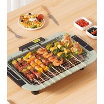 전기 그릴 비비큐 양꼬치 구이 닭꼬치 캠핑용 실내용, 그릴 그리드 및 오일팬 구성