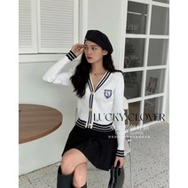 여성골프웨어 여성골프연습복 V넥 브이넥 여름 스트라이프 니트 카디건 스웨터 슬림 패션