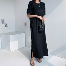 나잇벨라 반팔 루즈핏 캐주얼 주름 메리 플리츠 롱원피스