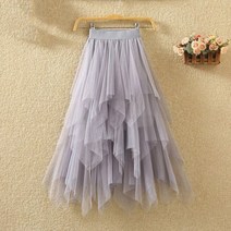 Tulle Skirts 여성 Faldas Mujer Moda 패션 탄성 높은 허리 메쉬 투투 맥시 플레 티드 롱 미디 사이 아스 주피 스커트
