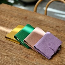A7 천연소가죽 다이어리 지갑겨용 6공 바인더 기인돼지, 선택안함, 옐로우