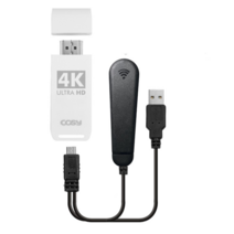 4K UHD 무선 미러링 노트북 TV 모니터 연결 온라인수업 원격수업 교실TV 스마트폰 태블릿 패드 연장 수신안테나 포함, 화이트