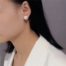 925 귀걸이 미니멀 상큼한 조개 귀걸이 7색 반원 진주 귀걸이 기질 도매 귀걸이