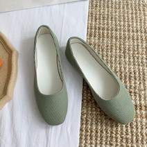 몬드스팟 1.5cm 여성 골지 파스텔 단화 로퍼 플랫 그린 (DM1011)