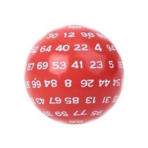 보드 게임 주사위 100 sided polyhedral dice d100 multi sided acrylic dices for table board 롤 플레잉 게임 바 pub, 레드