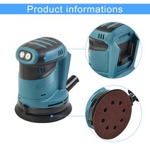 자동차광택기 Makita용 전기 궤도 샌더 125mm 목재 그라인더 광택기 기계 DeWalt 18V 로터리 도구 액세서리 목공, 한개옵션0