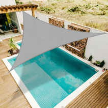 썬키다 메쉬 그늘막 차광막 옥상 천막 썬쉐이드 야외 삼각 사각, 그레이, 5m x 5m x 5m 삼각