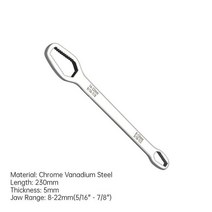 유니버설 Torx 렌치 더블 헤드 셀프 래칫 스패너 8-22mm 조절 나사 너트 자동차 자전거 수리 핸드 툴, 01 silver