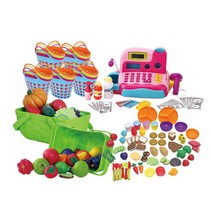 [역할영유아] 뉴시장놀이풀세트(2365set)→(슈퍼마켓계산대놀이+말랑음식모형풀세트+뉴말랑과일바구니+뉴말랑과일바구니+시장바구니20개)