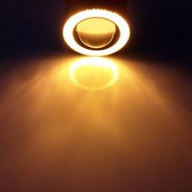 2pcs 12V 유니버설 COB Led 안개 라이트 화이트 핑크 옐로우 그린 레드 엔젤 눈 DRL 운전 25 30 35 64mm 76mm 89mm, Yellow_2.5inch