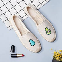 남성 린넨 슬립온 짚업 어부화 여 플랫 통굽 마로프 유럽역 로퍼 원풋 레트로