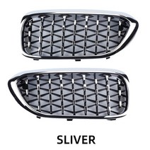바디킷 BMW 자동차 레이싱 그릴 키드니 교체 비엠더블유 5 시리즈 G30 520i 518d 에 적합, 02 Silver