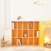 룸핏 무아 유아 책장 교구장 전면 아기 3단 책꽂이 낮은 수납장 어린이 선반장 장난감정리대 리딩하우스, 3단 와이드 책장, 옐로우