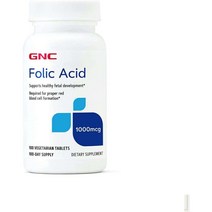 GNC 지엔씨 엽산 1000mcg 100정 비타민 B군, 용량