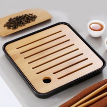 정사각 다기트레이 차판(20cm) 퇴수기 다도 찻상, 색상:one color|사이즈:free