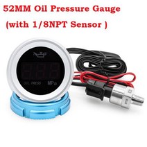 유면계 유량계 AD 52MM 오일 압력 게이지 경고 알람 0-1.00Mpa 디지털 오일 압력계 센서 1/8NPT 자동차 보, 02 With Sensor