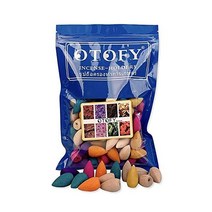 OTOFY 407924 역류 워터팔 향 콘 120개 혼합 자연 인도 오스만투스 자스민 튤립 라벤더 샌달우드 로즈 8개120개 향봉지