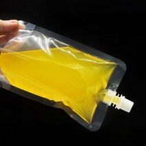 투명한 휴대용 액상류 음료 주스 스파우트 보관 이동 뚜껑 비닐 백 팩 파우치 200ml, 본품, 1개