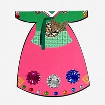 전통 한복 연하장만들기-여자 미술만들기재료 유치원 만들기재료/만들기놀이/DIY/만들기세트/미술세트/만들기교구/미술만들기재료/미술재료/어린이집수업/방과후수업