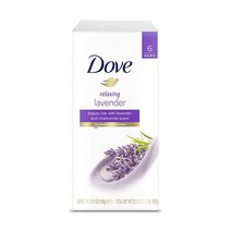 [정품] Dove 라벤더와 카모마일 향이 함유된 릴랙싱 라벤더 뷰티 바 106.3g(3.7