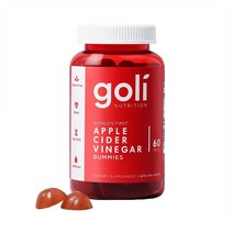 Goli 골리 Apple Cider Vinegar 애플사이다비기너 엽산 비타민b12 함유 60구미, 1개, 60개
