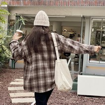 여성용 블로버 기모 체크셔츠