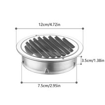 스테인레스 천장 에어 벤트 배기 커버 콘센트 환풍기, 1개 T07-80mm