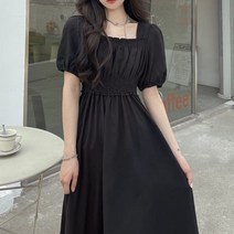 2023 써스데이 아일랜드 하라주쿠 스타일 원피스 houzhou 블랙 빈티지 미디 드레스 우아한