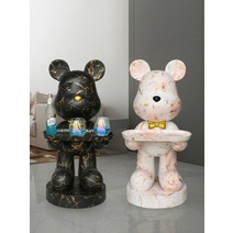 모던하우스 리틀베어 베어브릭 팝아트 피규어 트레이 사이드 간이 테이블 72cm, A