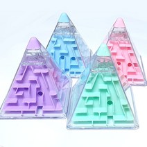 3D입체 미로찾기퍼즐 2종류 4색상/ 정6면체 피라미드 5면체 미로퍼즐 게임놀이완구 어린이선물 게임완구 순발력 지능개발 게임완구장난감, 3D피라미드 미로찾기퍼즐 4색상